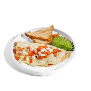 3 scramble, meat and toast